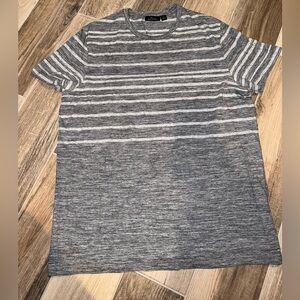 Gray and white Striped Men's Shirt xl EUC